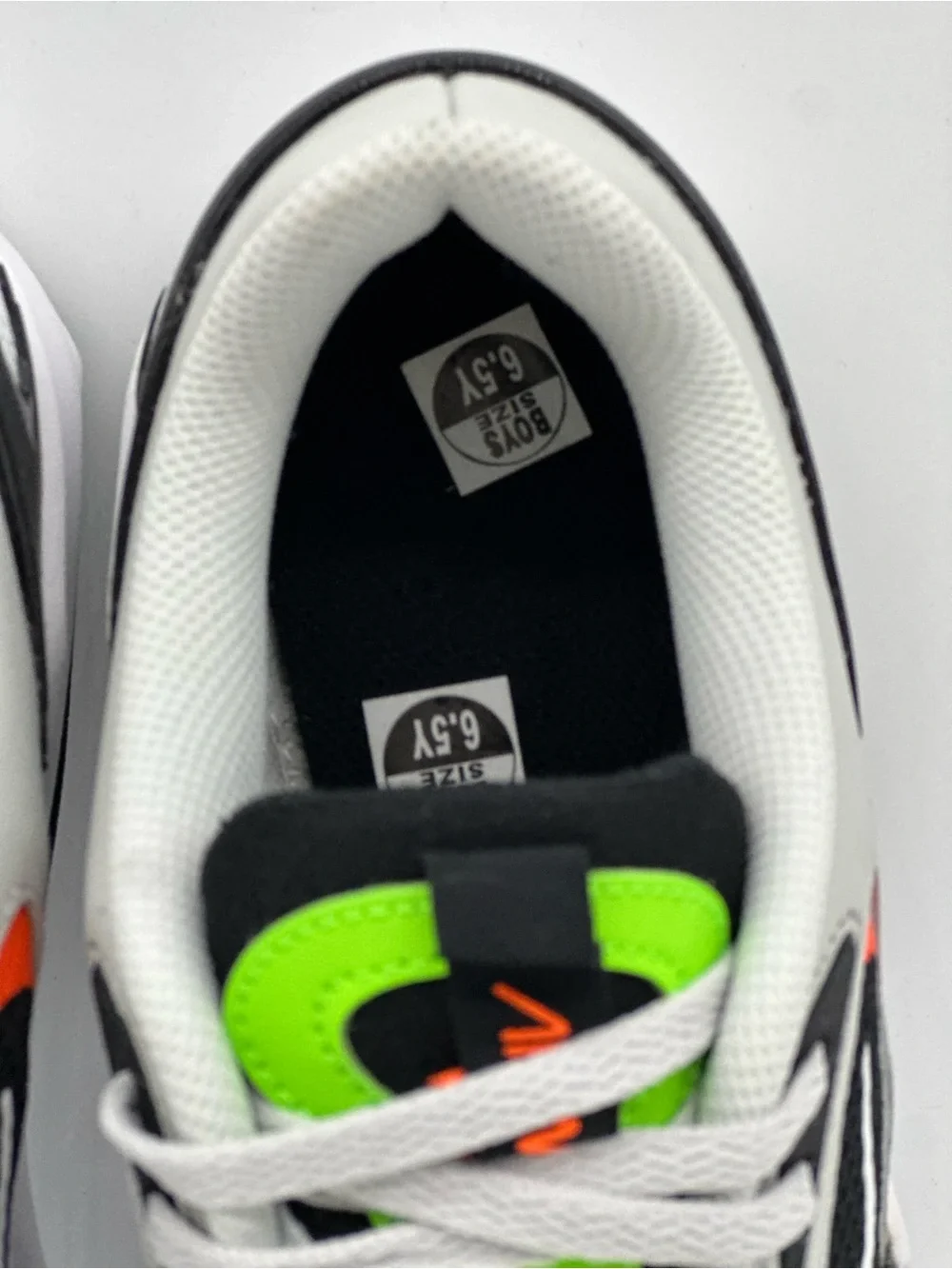 Nike Kids Sneakers in Black, Gray, Neon Green & Orange